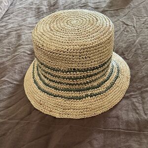 Avirex Beige and Green Straw Hat